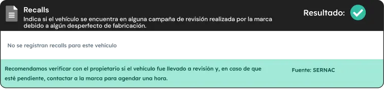 Informe icar check! Recalls